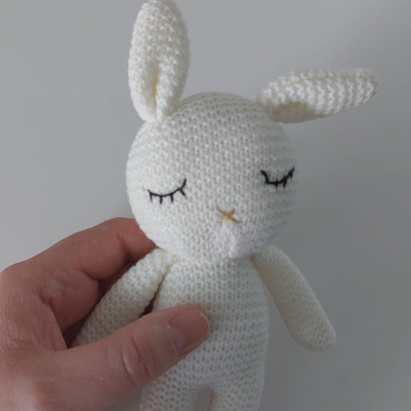 Handmade white knitted bunny by Annie & Charles - CottonPlanet.ie