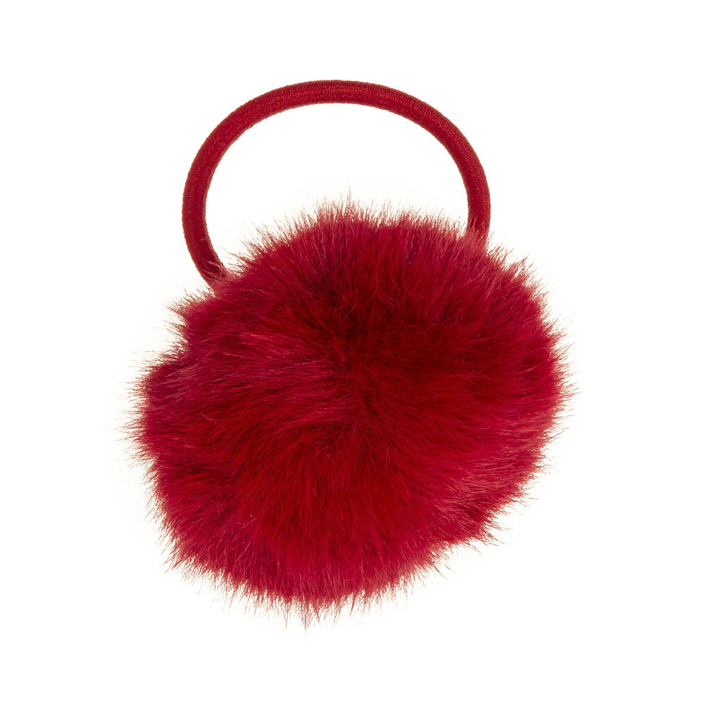 Hair Elastic with Large Red Pompom